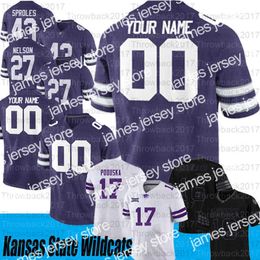 American College Football Wear Custom Kansas State Wildcats #0 Briley Moore #13 Chabastin Taylor #22 Deuce Vaughn #87 Nick Lenners Jerseys