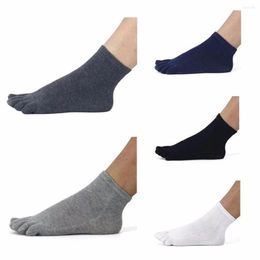 Men's Socks Unisex Men Women Comfortable Cotton Full Five Toe Finger Cylinder Solid Colour Breathable Stockings