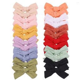 Hair Accessories 2Pcs/Lot Solid Color Cotton Bowknot Clips For Kids Girls Barrettes Baby Safty Hairpins Headwear Children