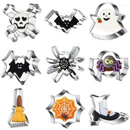 Baking Moulds Halloween Metal Cookie Cutters Stainless Steel Fondant Biscuit Mould Pumpkin Ghost Shape Cake Mold Decor Kitchen Tools