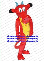 Red Mushu Dragon Loong Mascot Costume Adult Cartoon Character Outfit Suit Professional Speziell Technical Welcome The Doorman No.4322