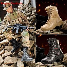 2023 Men's Military Boot Green Special boots Men Shoes Work Special Force Army Motocycle feetwear Size 47