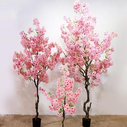 Decorative Flowers Artificial Cherry Tree Plant Bonsai Decoration Large-scale Flower Green Wedding Family Garden