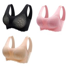 Yoga Outfits 3PCS Latex Seamless Ladies Underwear Push Up Lightweight Comfortable Breathable Sports Lace Bra 221025