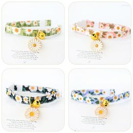 Dog Collars 1PCS Adjustable Collar Chrysanthemum Flower Pendant S Size Cat Puppy Kitten Pet Fashion Cute Japanese Style Necklace