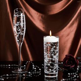 Party Decoration 15m Pearl String Floating Candle Wedding Centerpiece Artificial Highlight Bead Strings Candles Vase Filler Birthday Decor
