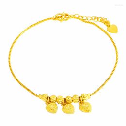 Anklets 24K Gold Dubai Ladies Blessing Bracelets Child Kids Charm On Hand For Women Wholesale Fashion Wedding Jewelry