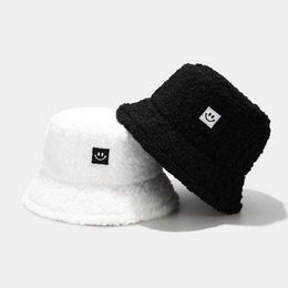 Beanie/Skull Caps Fluffy Bucket Hat 2022 Fisherman Cap Beach Men Hats for Women Candy Colours Smile Face Panama Caps Gorro Gorras Casquette Muts T221020