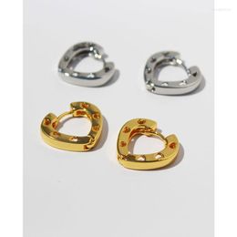 Hoop Earrings Korea Fashion For Women 2022 Heart Hoops Jewellery Woman Small Earring Gold Plated Filled Bijouterie Female Piercing