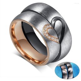 Wedding Rings Unique Keepsake Of Love-promise Heart Couple For Women Men With Bling CZ Stone Jewelry