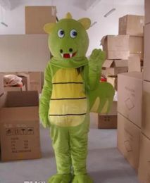 High quality hot Green dragon adult size mascot costume suit fancy dress