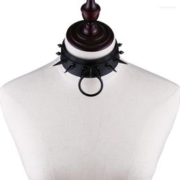 Cara de gargantilha rebites de colarinho de colar de colar de couro preto Jóias punk no pescoço Acessórios góticos estéticos 2022