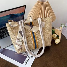 Evening Bags Straw Shoulder Women Summer Beach Handbag 2022 Silk Bohemian Holiday Handbags Bag Lady