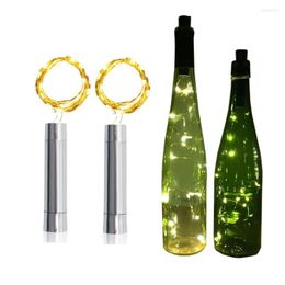 Strings 10PCS 20LED Silver Wine Bottle Cork Light Battery Fairy String Stopper Garland For DIY Christmas Party Decor