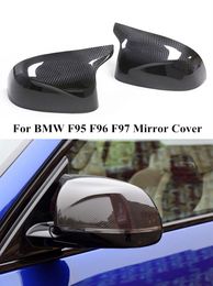 Pair Auto Car Rearview Side Wing Mirror Cover Trim for BMW X3M X4M X5M X6M F95 F96 F97 F98 Carbon Fibre Shell