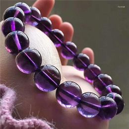 Strand Natural Uruguay Amethyst Quartz Crystal Beads Bracelet 11.8mm