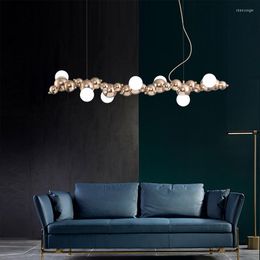 Chandeliers Nordic Led Ceiling Chandelier Light Restaurant Luxury Living Room Creative Long Dining Table Bar Pendant Lamp Decor Fixture