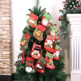 Christmas Decorations Sequins Stocking hangers Gift Bag Stocking Snowman Santa Claus Elk Tree Decoration Socks Xmas Stockings for Home Party