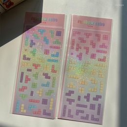 Gift Wrap Korea Ins Flash Building Block Theme Sticker DIY Scrapbook Phone Case Diary Star Chaser Decoration