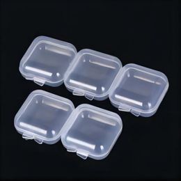 5PCS Empty Plastic Clear Mini Empty Square Small Boxes Jewelry Ear Plugs Container Nail Art Colorful Decor Diamond Storage Case