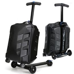 Suitcases 21 Inch Carry On Luggage Trolley Kids Sit Scooter Travel Suitcase Lazy Case317R