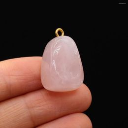 Pendant Necklaces 1PC Natural Stone Reiki Rose Quartzs Connector Healings For Making DIY Jewerly Necklace Accessories