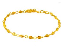 Link Bracelets Fashion Pure Solid 24K Yellow Gold Bracelet / Butterfly Carambola Adjustable 2.95g