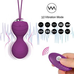 Sex toy s masager Electric massagers 5pcs Vagina Exercise Kegel Balls Kit Ben Wa 10Speed Vibrator Wireless Remote Control Jumping Eggs 5CQA