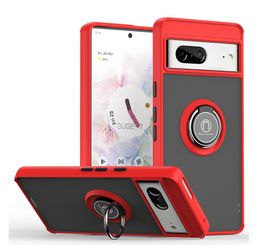 Ring Stand Case for Google Pixel 6 7 Pro Shockproof Finger Ring Holder Kickstand Magnetic Protective Phone Cover Shell
