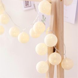 Strings 10/20/40 LED Lighting Cotton Thread Lantern Paper Lamp Mini Ball Party Decor Festival Easter Lampion