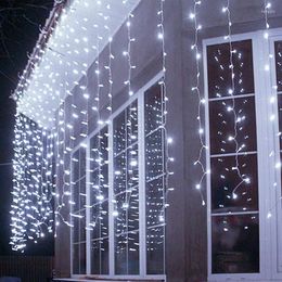 Strings 5M Droop 0.4-0.6m Christmas Lights Outdoor Decoration Led Curtain String Party Garland Navidad 2022