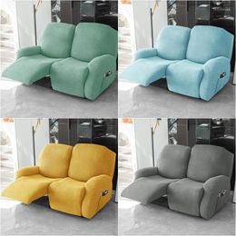 Chair Covers 1 2 Seater Recliner Sofa Cover Stretch Polar Fleece Lounger Armchair Furniture Protector With Side Pocket