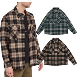 Men's Casual Shirts Vintage wool plaid top High street Europe and America loose long sleeve shirt coat autumn