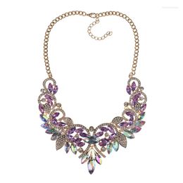 Choker Luxury Austrian Crystal Rhinestone Necklace Women Jewelry Multicolor Boho Ethnic Statement Female Big Collar