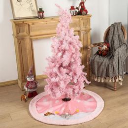 Christmas Decorations Pink Tree Skirt With Light Soft Home Decor For Party