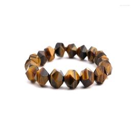 Charm Bracelets Tiger Eye Stretchy For Men Star Cut Bracelet Healing Stone Mala Spiritual Jeweley Mens Gift