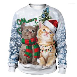 Women's Hoodies Women Christmas Sweatshirts Winter Couple Clothes Pullover 3D Print Funny Santa Claus Long Sleeve Harajuku Hoodie For Party