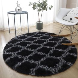 Carpets Nordic Plush Round Carpet Study Living Room Coffee Table Bedside Rug Thick Soft Skin-friendly Non-odor Child Crawling
