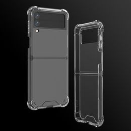 Clear Transparent Case Phone Cases Samsung Galaxy Z Flip 4 3 2 flip4 flip3 flip2 flip1 anti-drop potection four conner air bag protection cellphone case