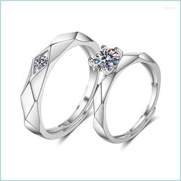 Wedding Rings Wedding Rings 2Pcs Men Womens Set Marriage Ceremony Gracef Girls Ring Size Adjustable Jewellery Drop Delivery 2022 Jewe Dhcs0