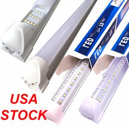 T8 V-Shaped 2ft 3ft 4ft 5ft 6ft 8ft Cooler Door Led Tubes T8 Integrated Led Tubes Double Sides Led Lights 85-265V CRESTECH