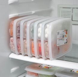Storage Bottles 4 Grids Food Preparation Box Compartment Refrigerator Freezer Organisers Sub-Packed Meat Onion Ginger Dishes Wholesale