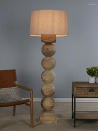 Floor Lamps American Country Retro Solid Wood Lamp Dining-Room Sofa Side Homestay El Lobby