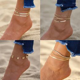 Anklets Butterfly Gold Colour Star For Woman Vintage Handmade Tassel Beads Anklet 2022 Foot Bracelet Beach Jewellery