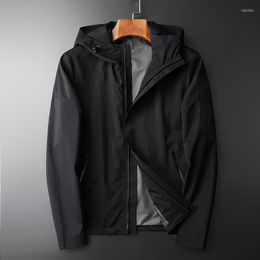 Men's Jackets Spring Autumn Luxury Solid Colour Hooded Mens And Coats Plus Size 4xl Fashion Slim Fit Coat Men