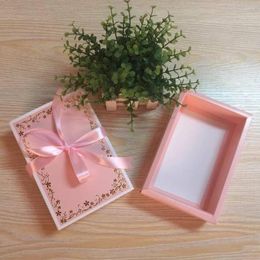 Gift Wrap 10pcs/lot Pink Gold Stamping Boxes Paper Case Towels Packaging Box Large Size Present For Pyjamas Cloth Underwears