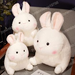 30-50cm Kawaii Bunny Peluche Toys Lovely White Fat Rabbit Plushie Pillow Comforting Chair Cushion Appease Dolls for Children