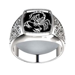 Men's Business Fashion Black Epoxy Scorpion Rings for Men Gothic Punk Party Birthday Jewellery Anniversary Gift Anillo