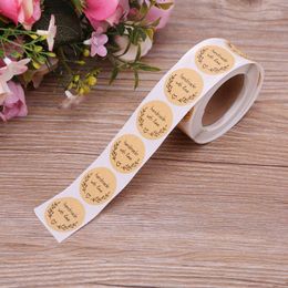 Gift Wrap 500pcs Natural Handmade With Love Kraft Paper Stickers Round Adhesive Labels Baking Scrapbooking Wedding Party Favours