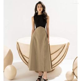 Casual Dresses Unique Design Dress 2022 Summer Fashion Temperament Celebrity Style Waist Slim Long Skirt A Word Group Women's Clothing